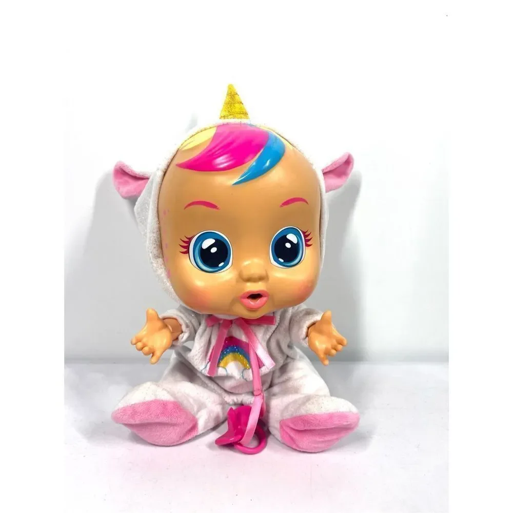 Cry Babies Doll Dreamy the Unicorn Hooded Outfit Pacifier Cries Real Tears 12”